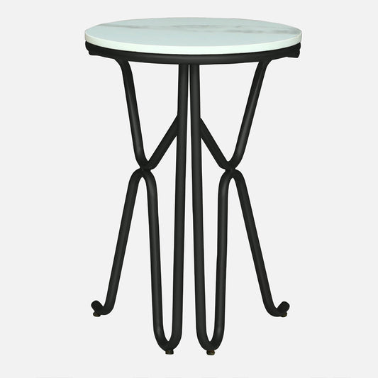 Round Black Finished End Table /Side Table