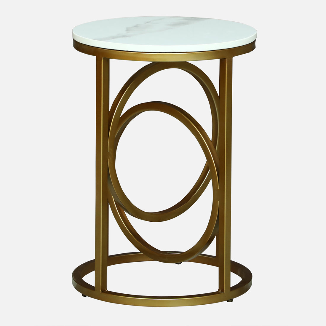 Round Gold PU Finished End Table /Side Table