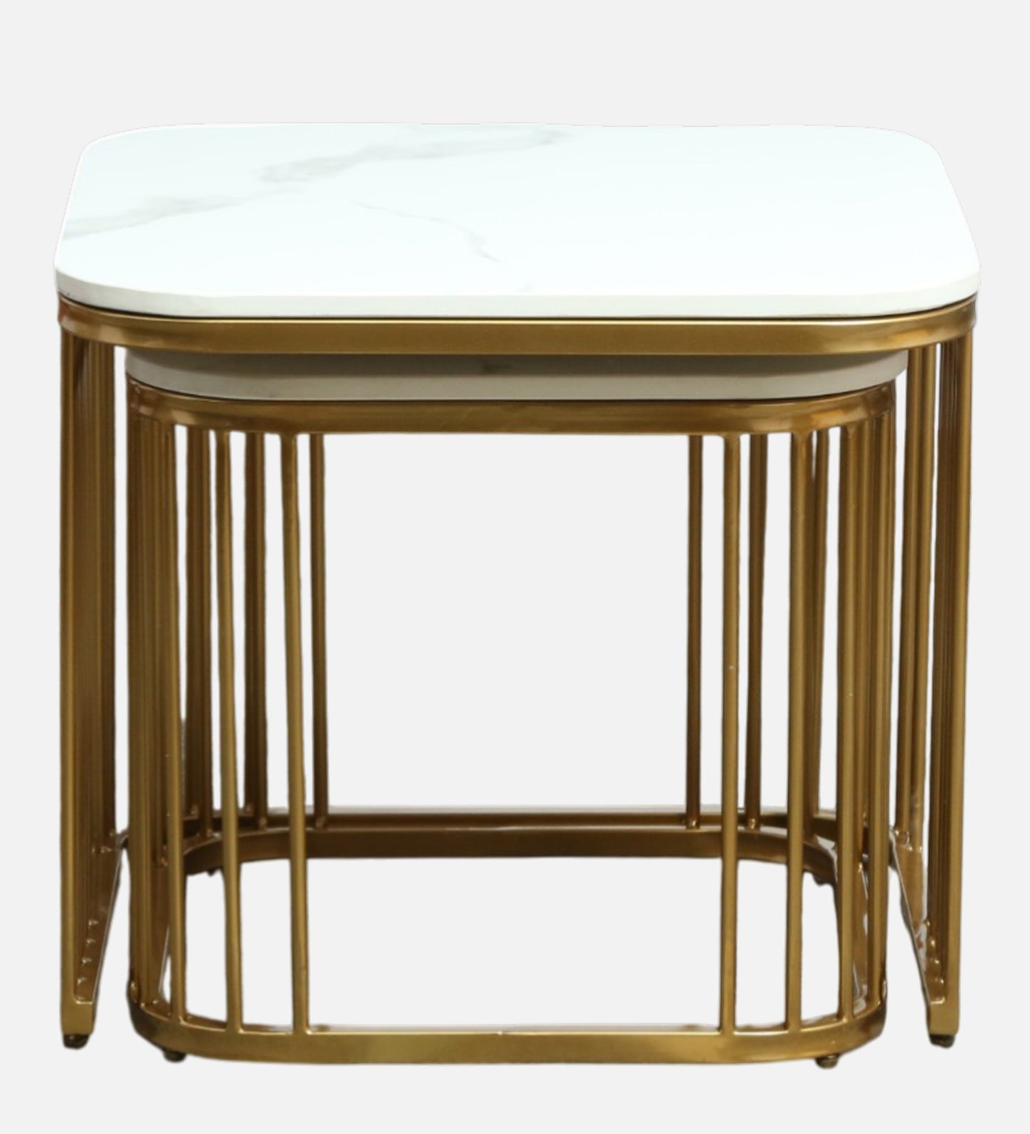 Square Gold Finished Coffee Table /Center Table (Set of 2)