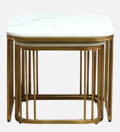 Square Gold Finished Coffee Table /Center Table (Set of 2)