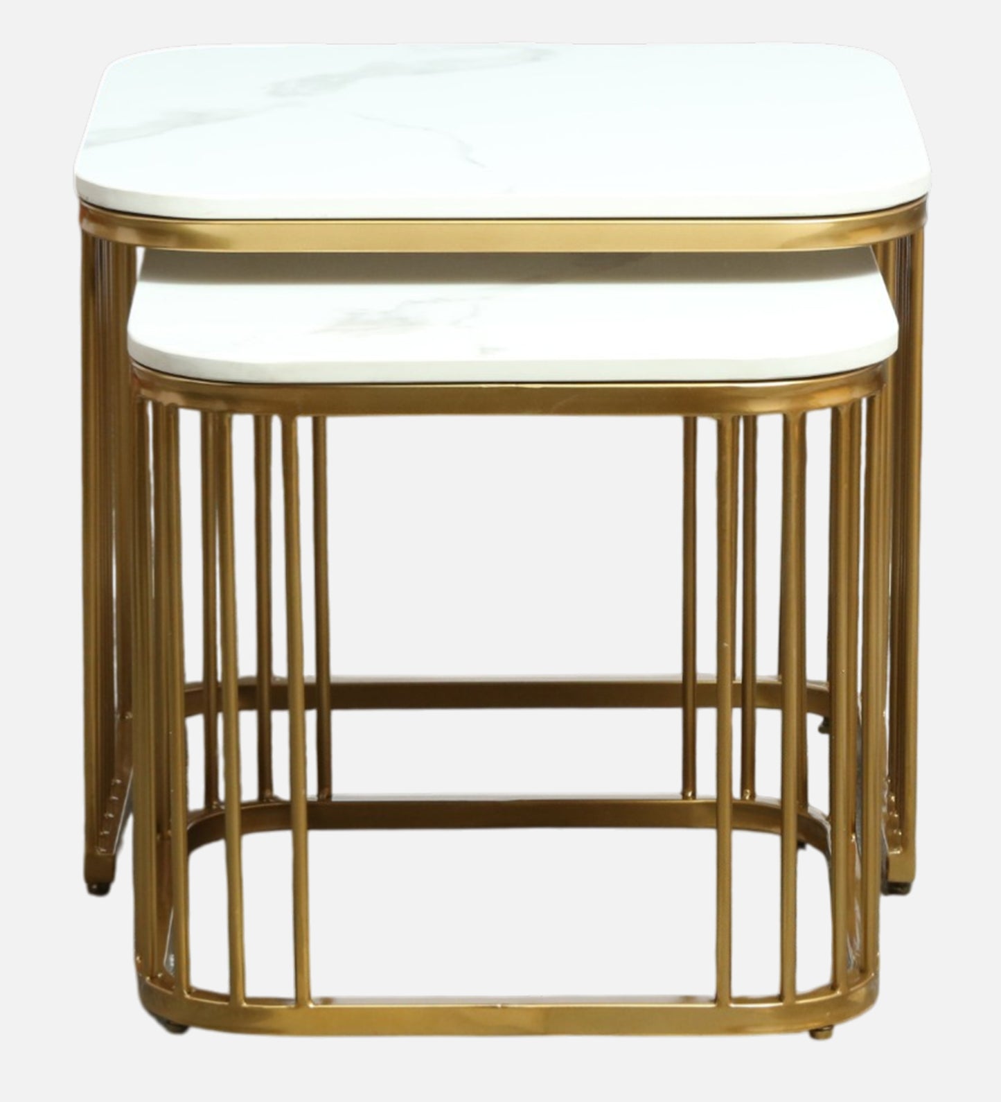 Square Gold Finished Coffee Table /Center Table (Set of 2)