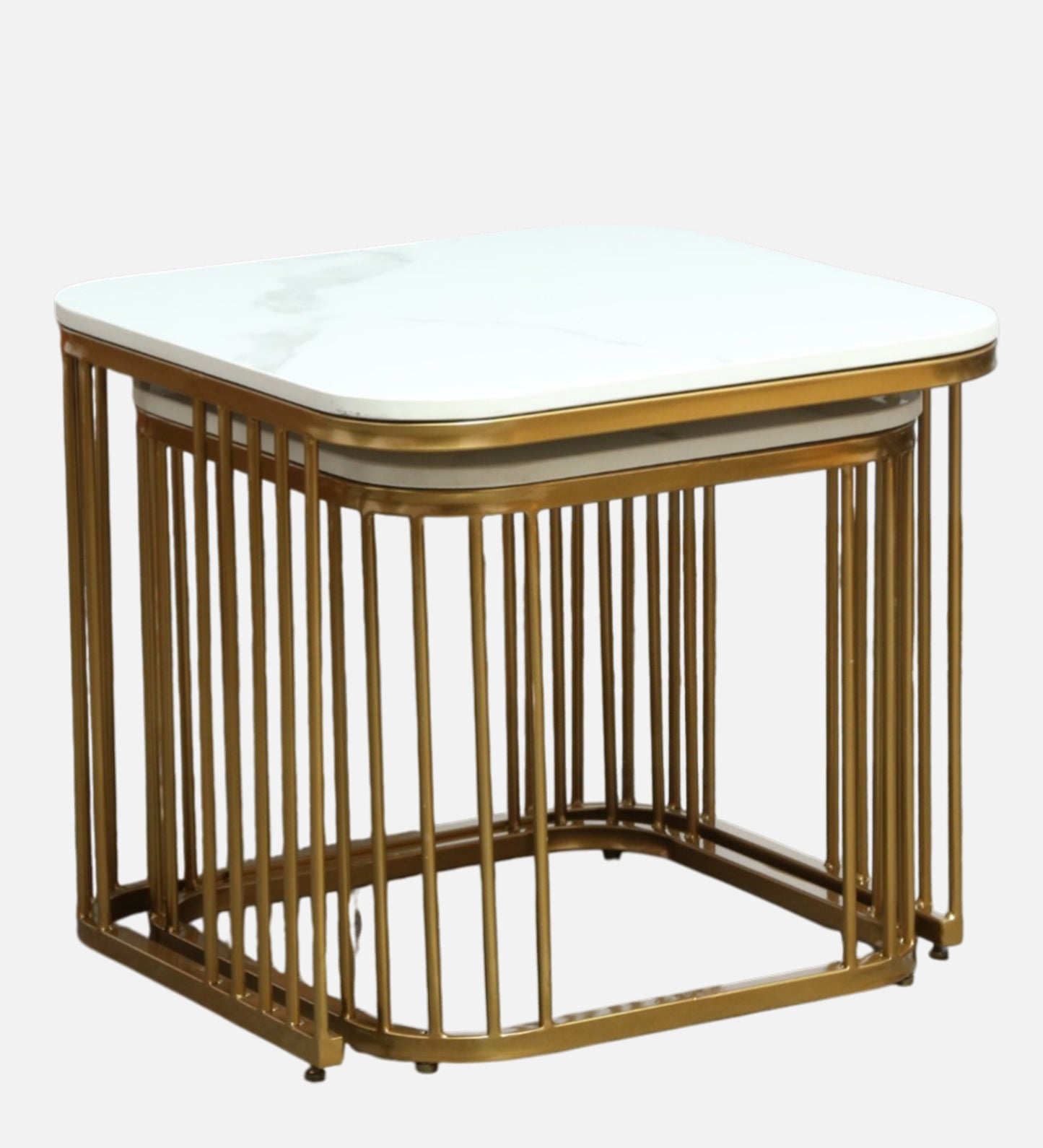 Square Gold Finished Coffee Table /Center Table (Set of 2)