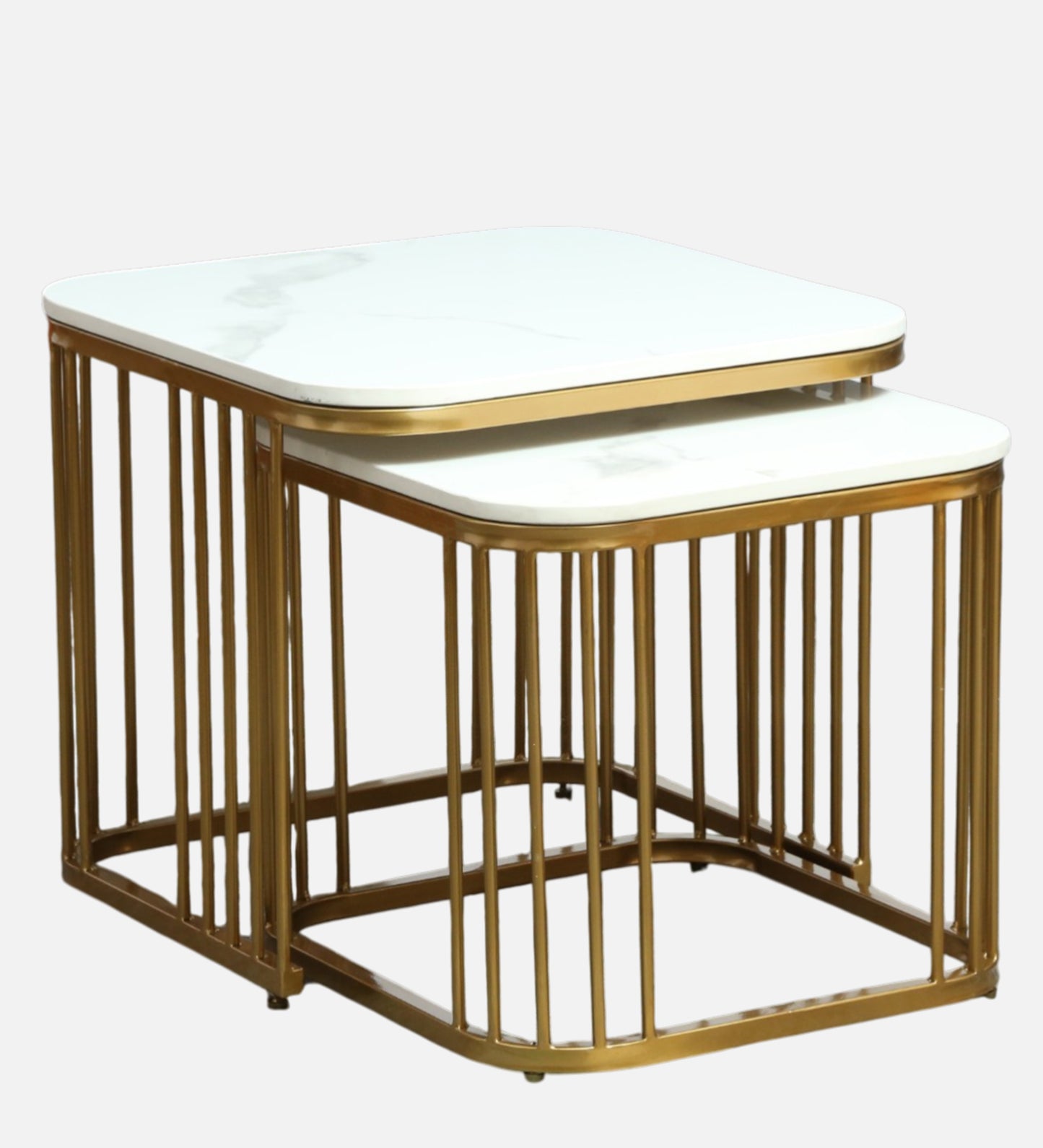 Square Gold Finished Coffee Table /Center Table (Set of 2)