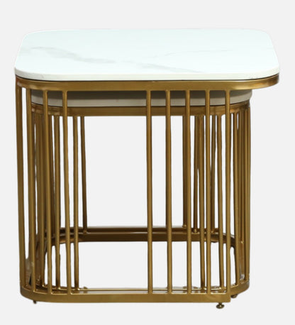 Square Gold Finished Coffee Table /Center Table (Set of 2)