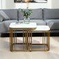 Square Gold Finished Coffee Table /Center Table (Set of 2)