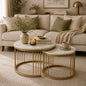 Round  Gold Finished Coffee Table /Center Table (Set of 2) (Copy) (Copy)