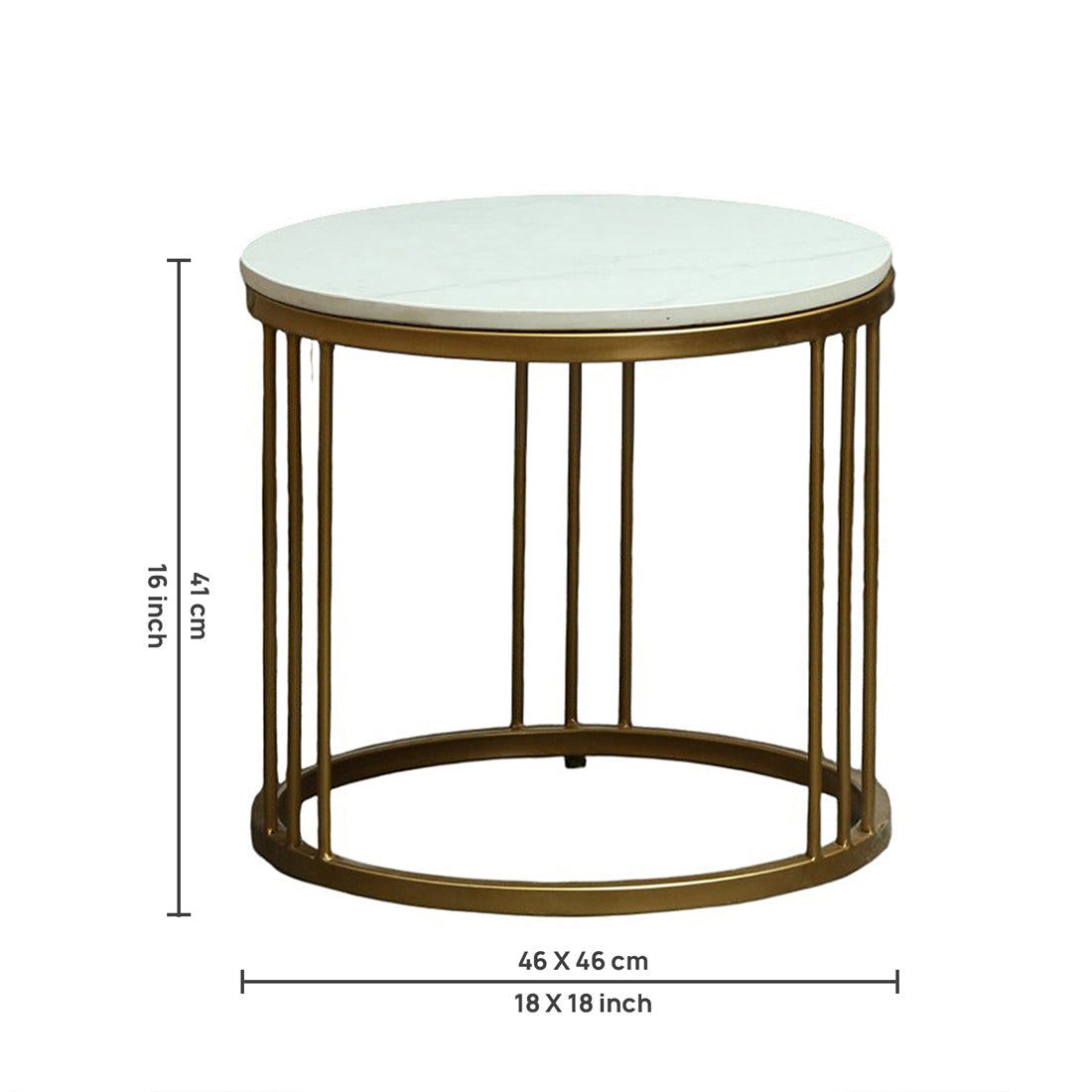Round  Gold Finished Coffee Table /Center Table (Set of 2) (Copy) (Copy)