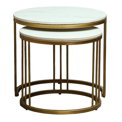Round  Gold Finished Coffee Table /Center Table (Set of 2) (Copy) (Copy)