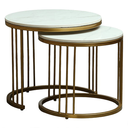 Round  Gold Finished Coffee Table /Center Table (Set of 2) (Copy) (Copy)