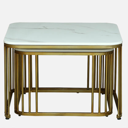 Square Gold Finished Coffee Table /Center Table (Set of 2)