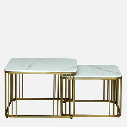 Square Gold Finished Coffee Table /Center Table (Set of 2)