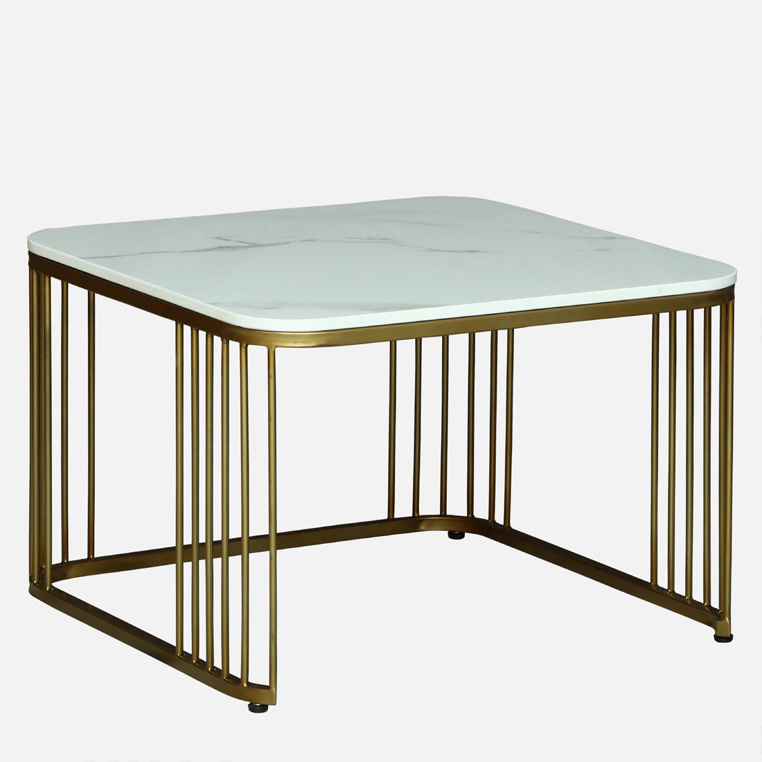 Square Gold Finished Coffee Table /Center Table (Set of 2)