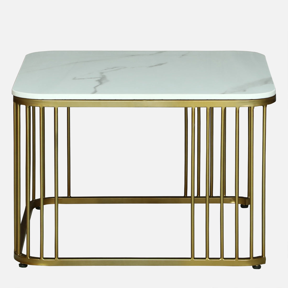 Square Gold Finished Coffee Table /Center Table (Set of 2)