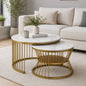 Round  Gold Finished Coffee Table /Center Table (Set of 2)