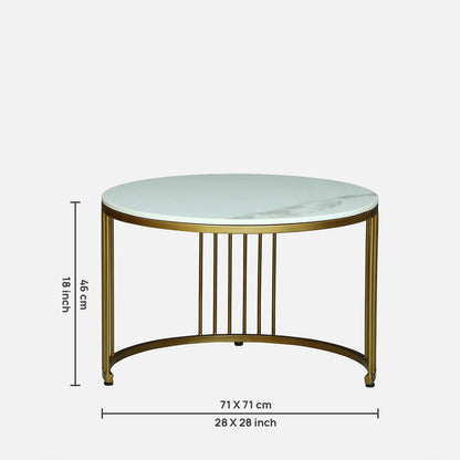 Round  Gold Finished Coffee Table /Center Table (Set of 2)