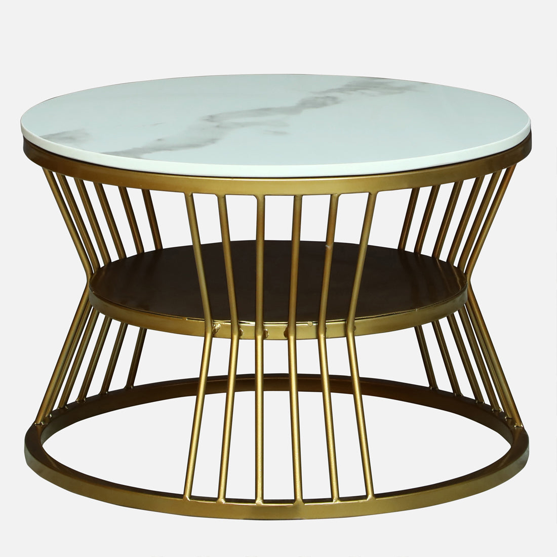 Round  Gold Finished Coffee Table /Center Table (Set of 2)