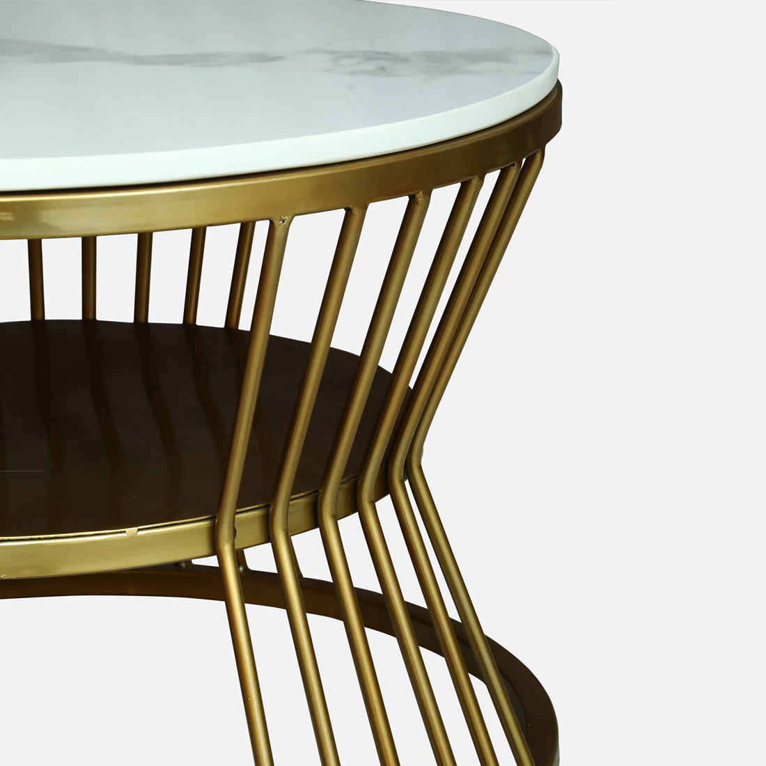 Round  Gold Finished Coffee Table /Center Table (Set of 2)