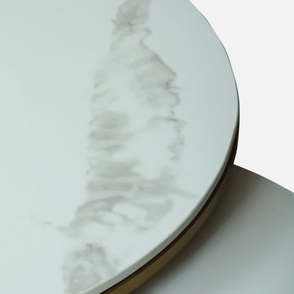 Round  Gold Finished Coffee Table /Center Table (Set of 2)