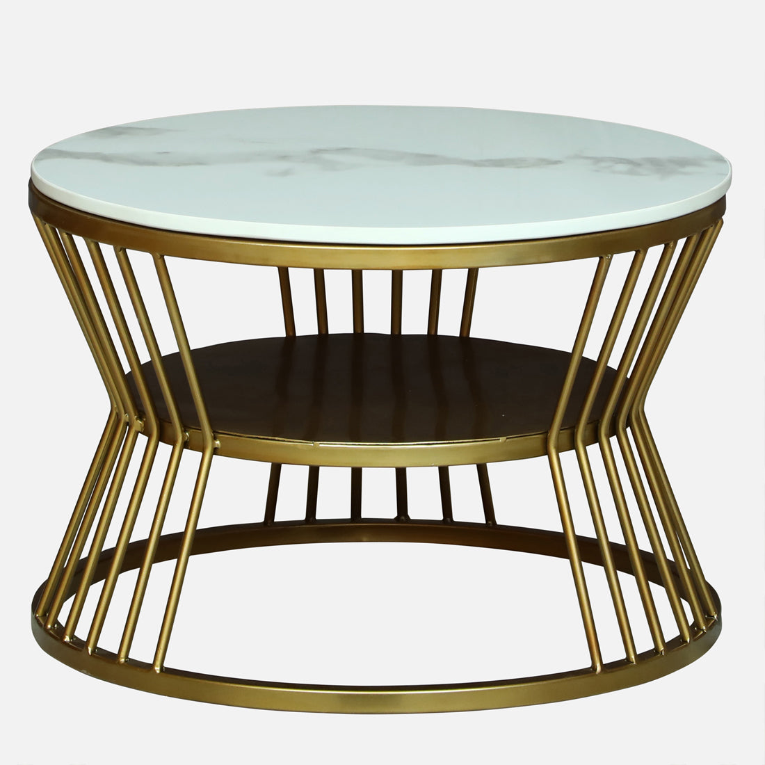 Round  Gold Finished Coffee Table /Center Table (Set of 2)