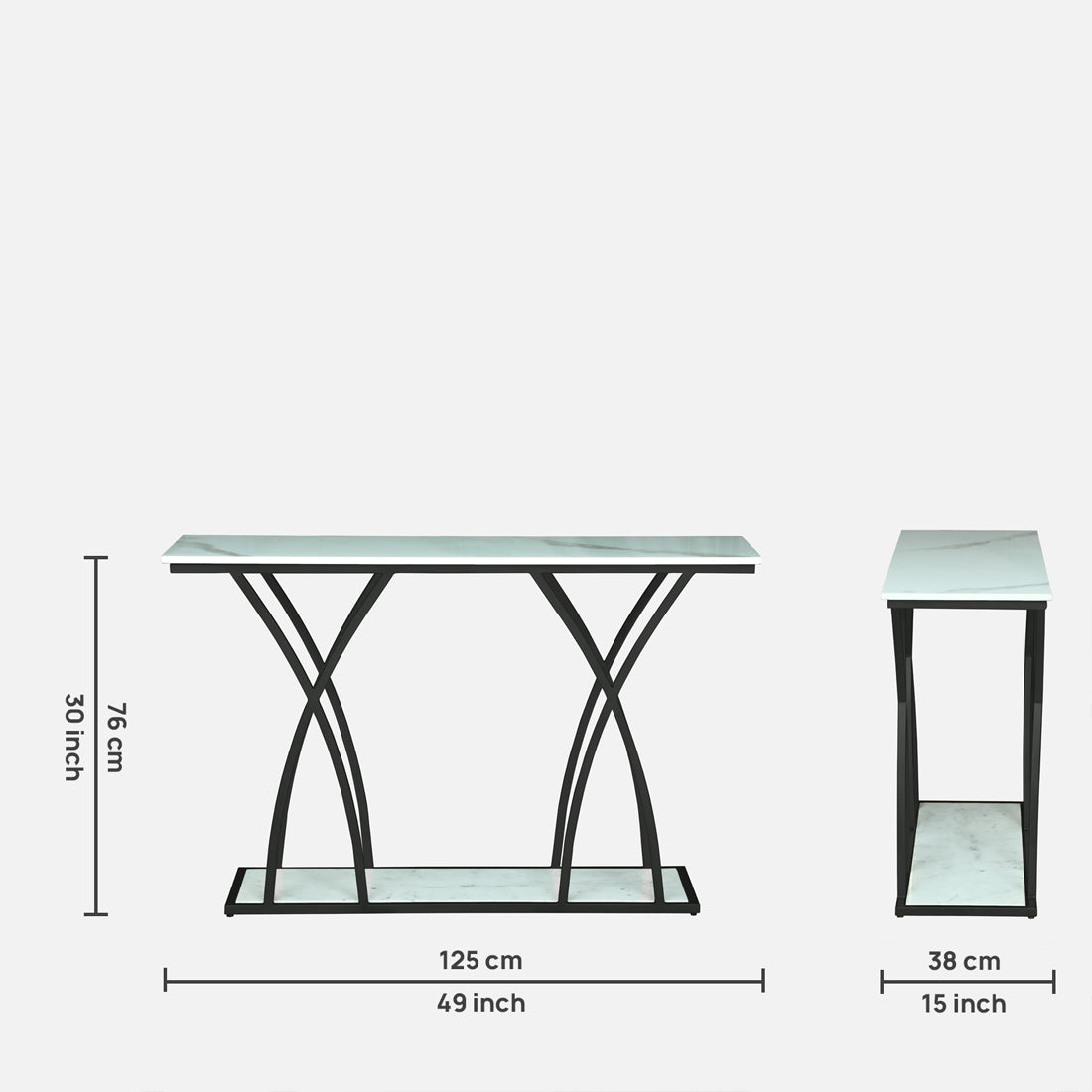 Designer Black Finished Console Table for Living Room & Foyer