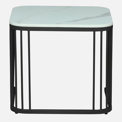 Square Black Finished Coffee Table /Center Table (Set of 2)