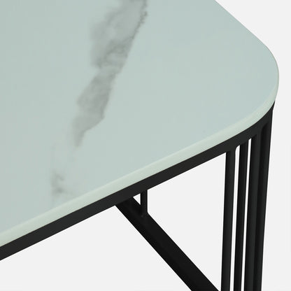 Square Black Finished Coffee Table /Center Table (Set of 2)