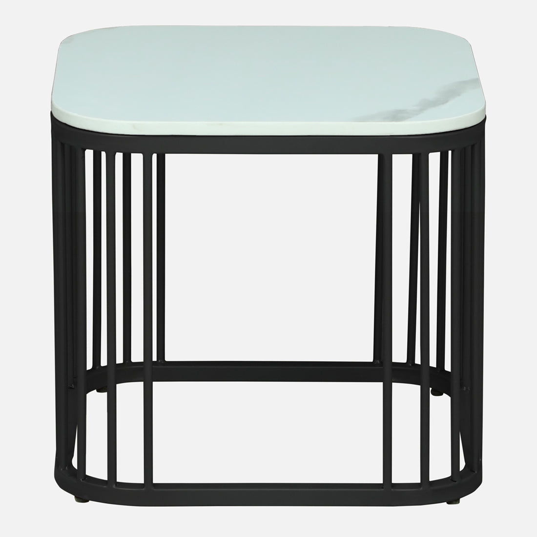 Square Black Finished Coffee Table /Center Table (Set of 2)