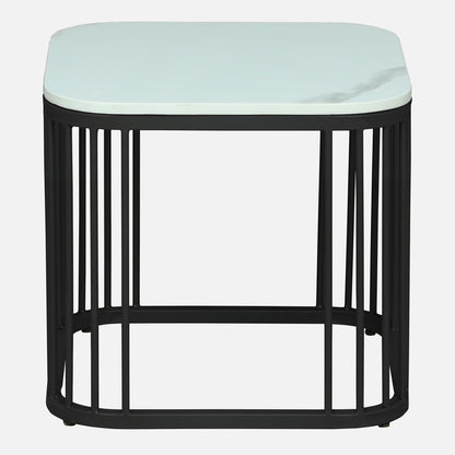 Square Black Finished Coffee Table /Center Table (Set of 2)
