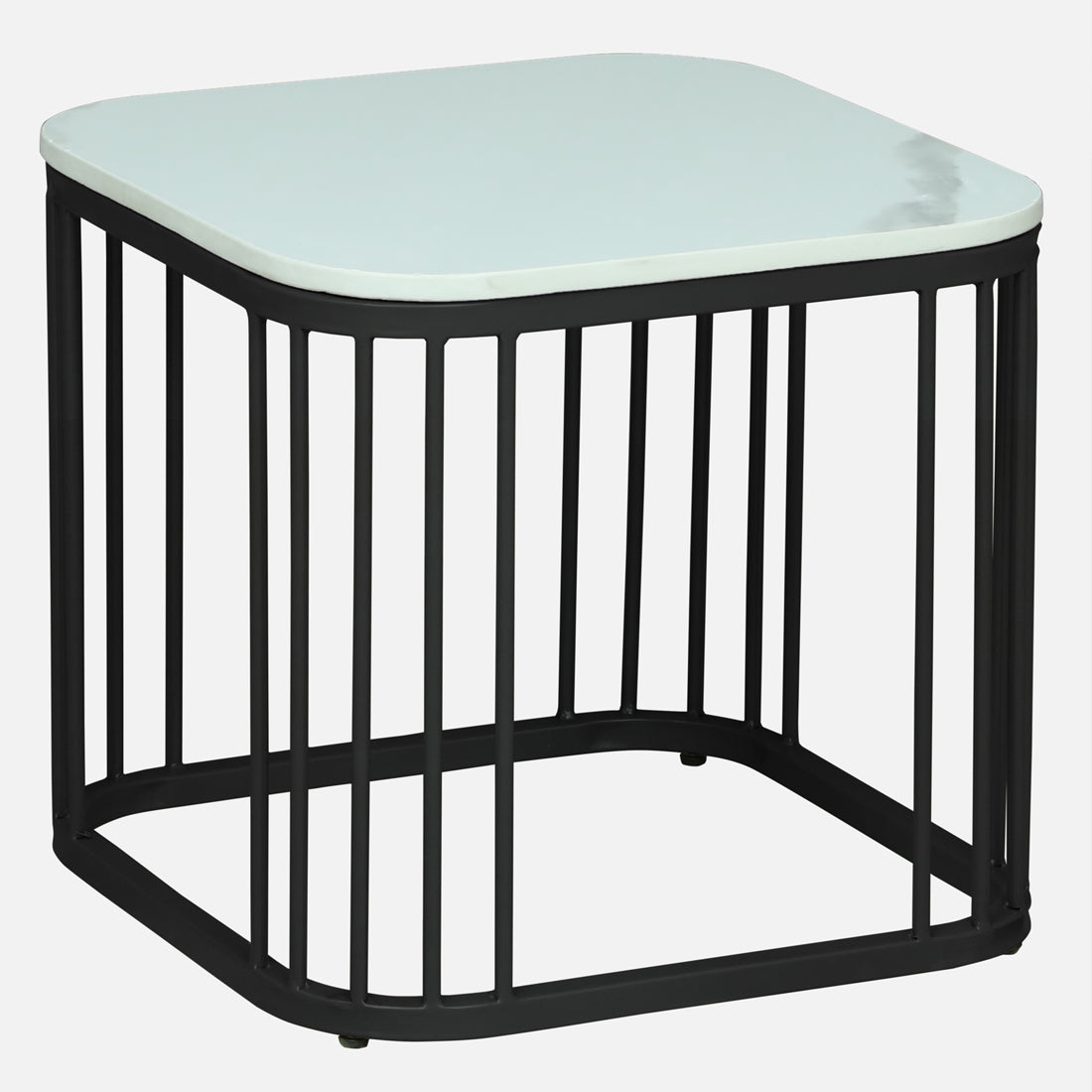 Square Black Finished Coffee Table /Center Table (Set of 2)