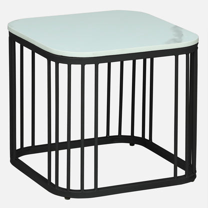 Square Black Finished Coffee Table /Center Table (Set of 2)