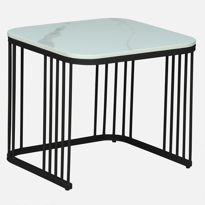 Square Black Finished Coffee Table /Center Table (Set of 2)