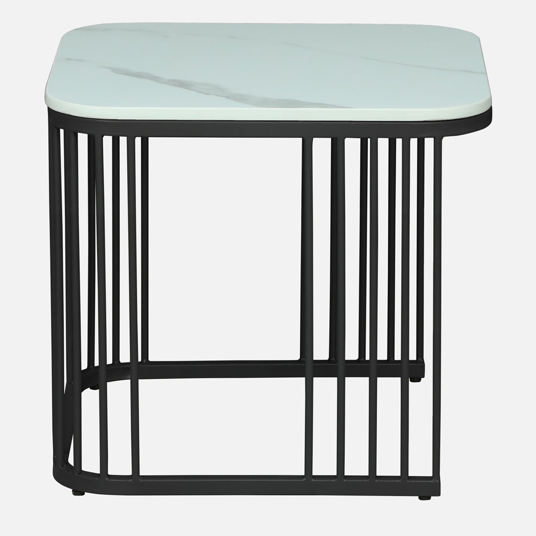 Square Black Finished Coffee Table /Center Table (Set of 2)