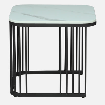 Square Black Finished Coffee Table /Center Table (Set of 2)