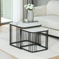Square Black Finished Coffee Table /Center Table (Set of 2)