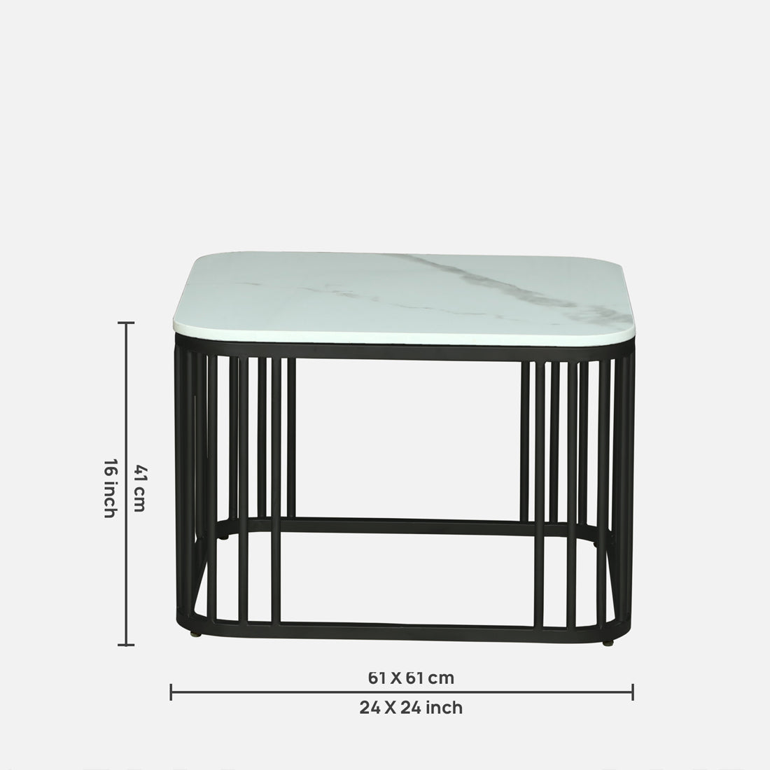 Modern Square  Black Finished Nesting Coffee Table /Center Table  (Set of 2)