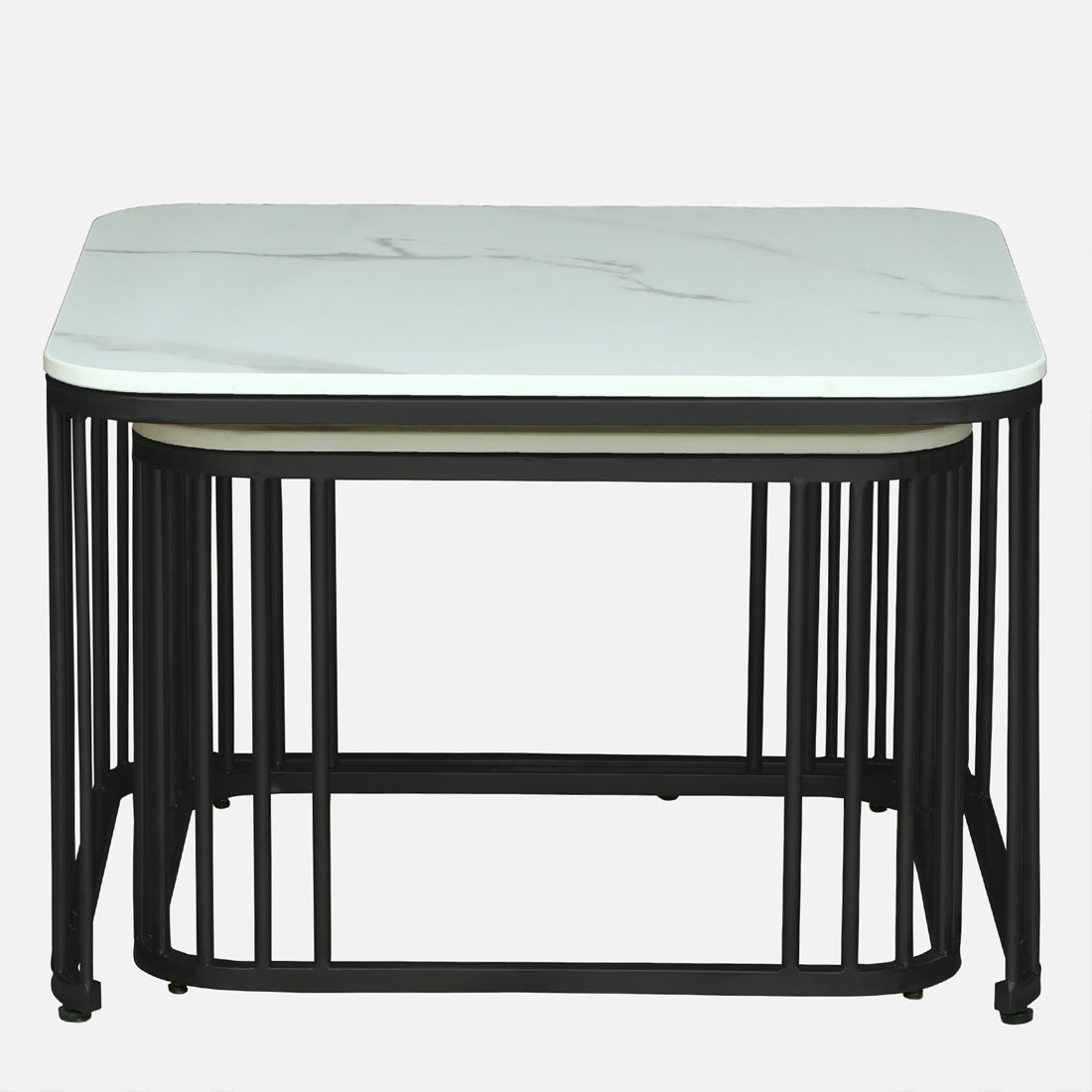 Modern Square  Black Finished Nesting Coffee Table /Center Table  (Set of 2)