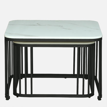 Modern Square  Black Finished Nesting Coffee Table /Center Table  (Set of 2)