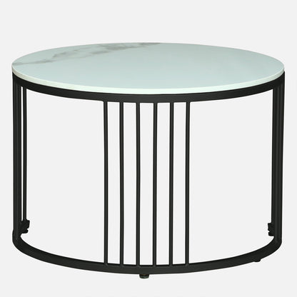 Round  Black Finished Coffee Table /Center Table (Set of 2)