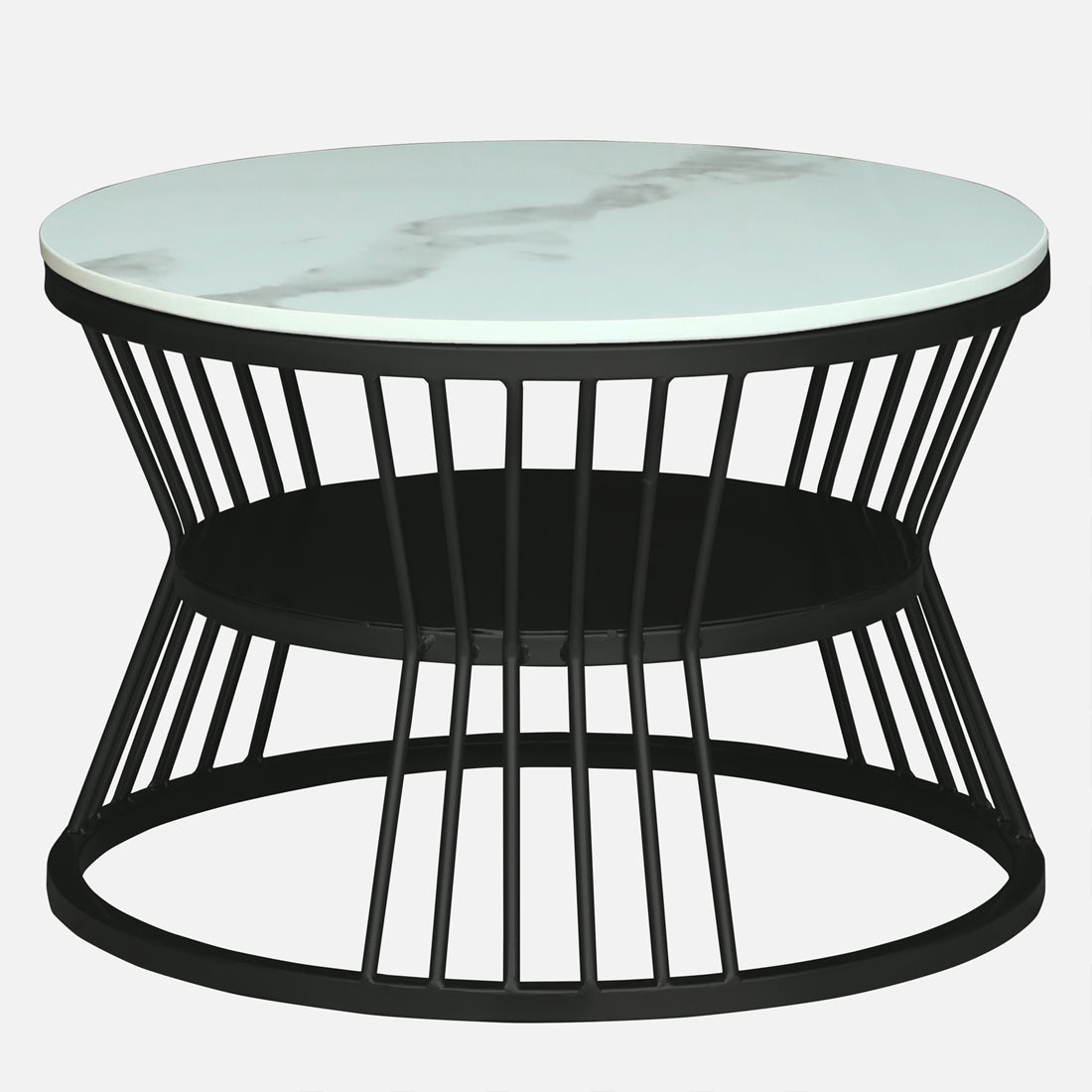 Round  Black Finished Coffee Table /Center Table (Set of 2)