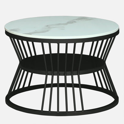 Round  Black Finished Coffee Table /Center Table (Set of 2)