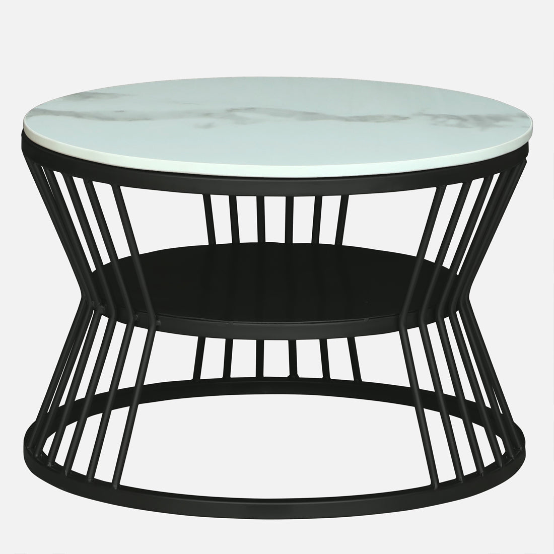 Round  Black Finished Coffee Table /Center Table (Set of 2)