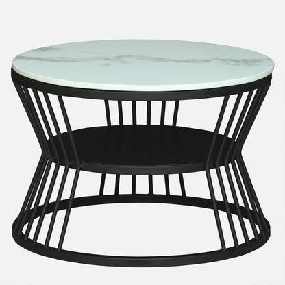 Round  Black Finished Coffee Table /Center Table (Set of 2)