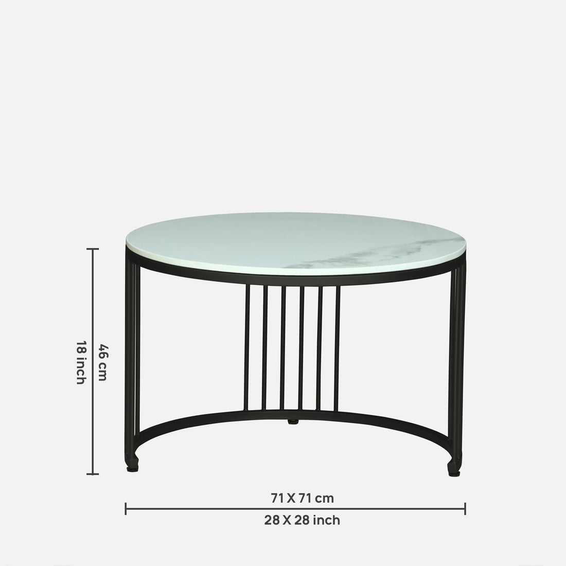 Round  Black Finished Coffee Table /Center Table (Set of 2)