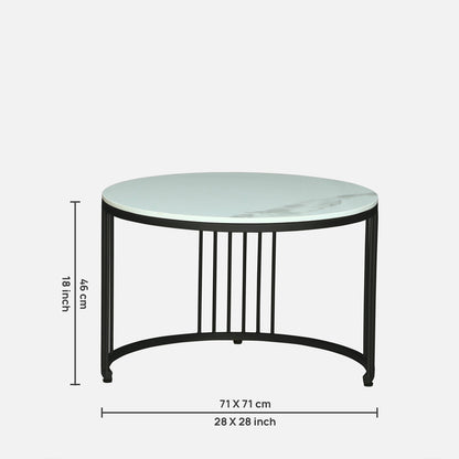 Round  Black Finished Coffee Table /Center Table (Set of 2)