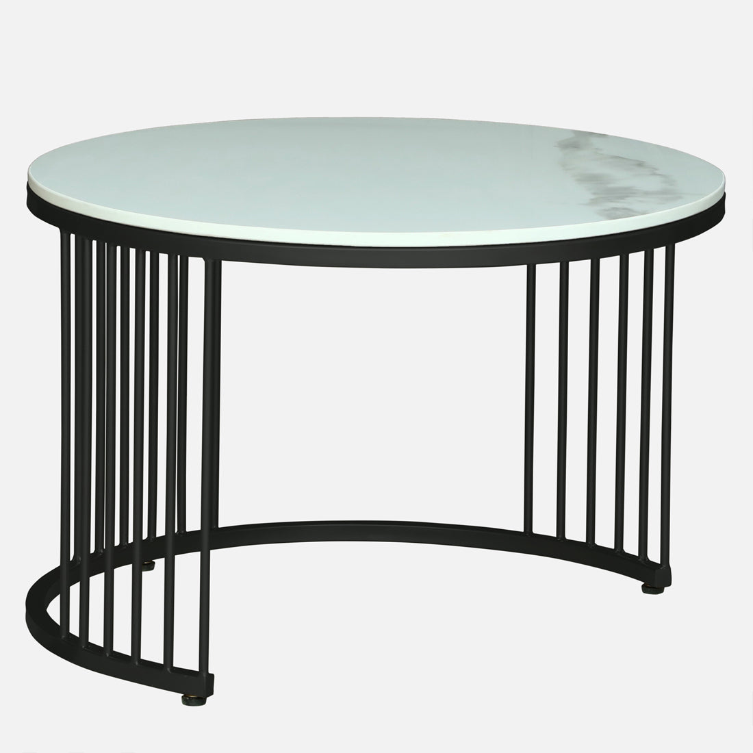Round  Black Finished Coffee Table /Center Table (Set of 2)