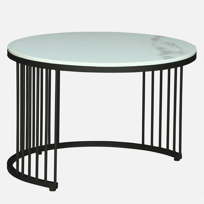Round  Black Finished Coffee Table /Center Table (Set of 2)