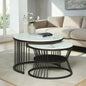 Round  Black Finished Coffee Table /Center Table (Set of 2)
