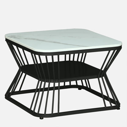 Square  Gold Finished Coffee Table /Center Table (Set of 2)