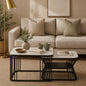 Square  Gold Finished Coffee Table /Center Table (Set of 2)