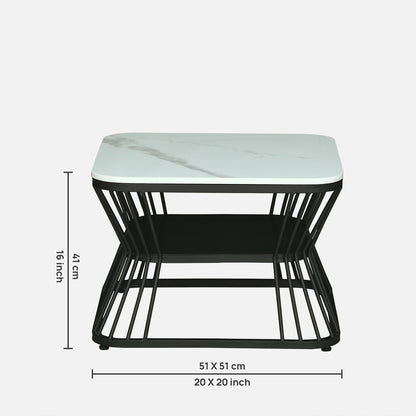 Square  Gold Finished Coffee Table /Center Table (Set of 2)